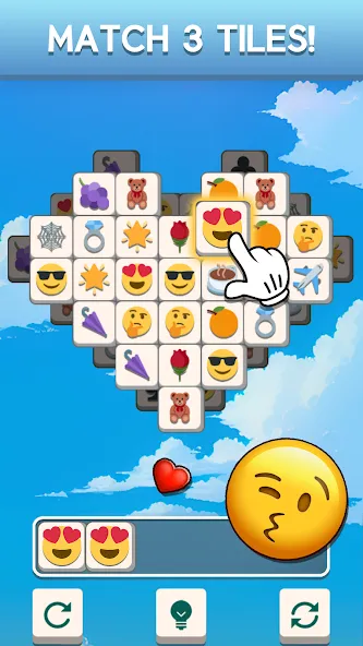 Скачать взломанную Tile Match Emoji -Triple Tile — Много денег — скриншот 2