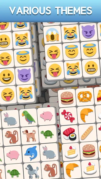 Скачать взломанную Tile Match Emoji -Triple Tile — Много денег — скриншот 4