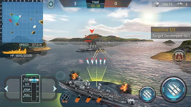 Warship Attack 3D на Андроид — Много денег — скриншот 2