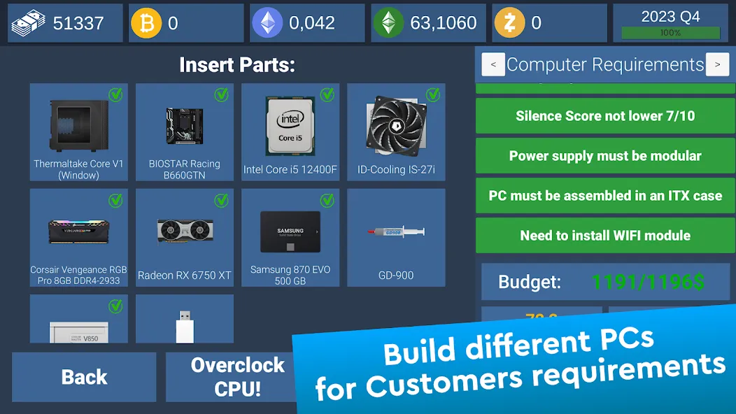 Скачать PC Creator Simulator на Андроид — Много денег — скриншот 2