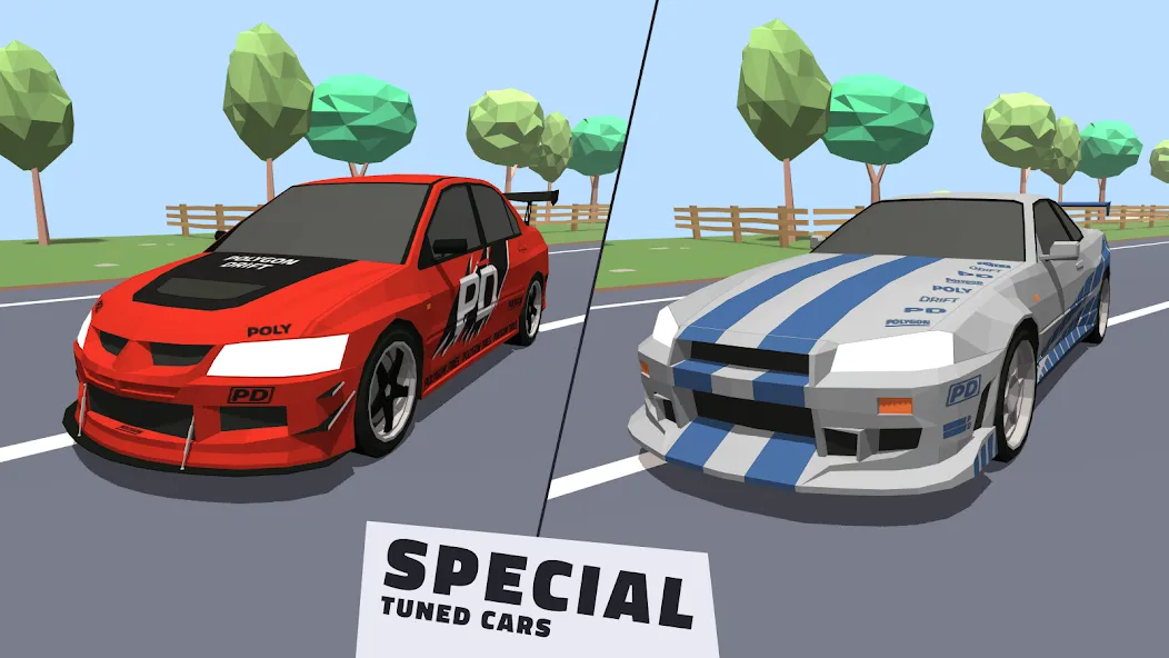 Polygon Drift: Traffic Racing (Мод Много денег) — скриншот 1