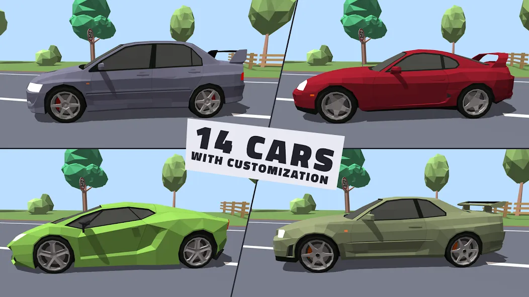 Polygon Drift: Traffic Racing (Мод Много денег) — скриншот 2