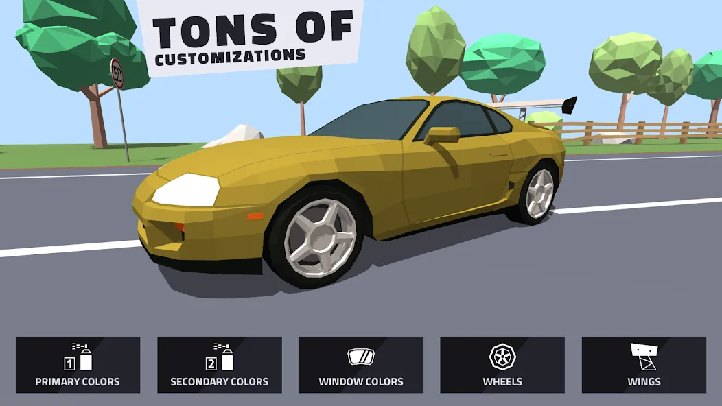Polygon Drift: Traffic Racing (Мод Много денег) — скриншот 4