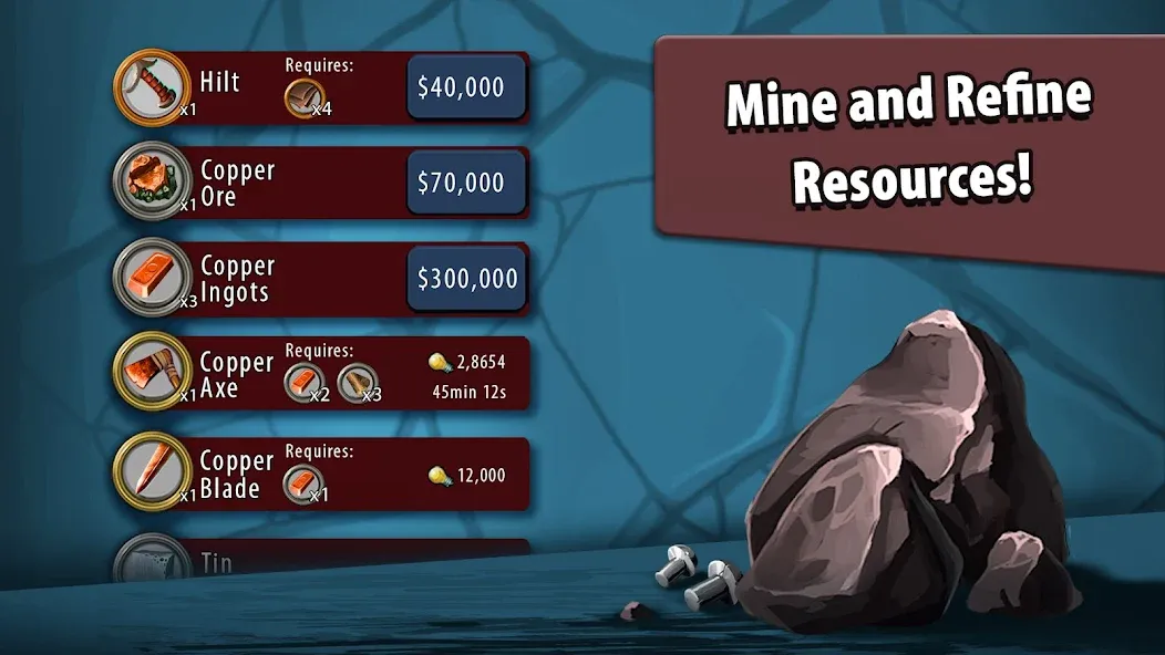 Скачать взломанную Crafting Idle Clicker — Много денег — скриншот 2