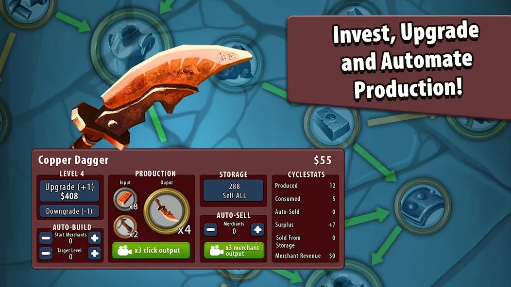 Скачать взломанную Crafting Idle Clicker — Много денег — скриншот 3