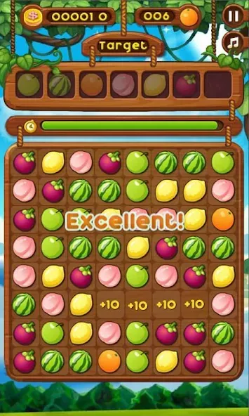Скачать взломанную Fruit Break — Много денег — скриншот 1