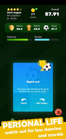Скачать Football Career Soccer Legend — Много денег — скриншот 3 Скачать Football Career Soccer Legend — Много денег — скриншот 3