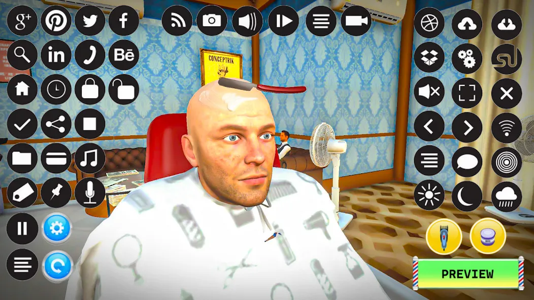 Barber Shop Hair Cut Sim Games — Мод: Много денег — скриншот 1