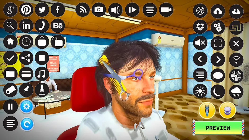 Barber Shop Hair Cut Sim Games — Мод: Много денег — скриншот 3