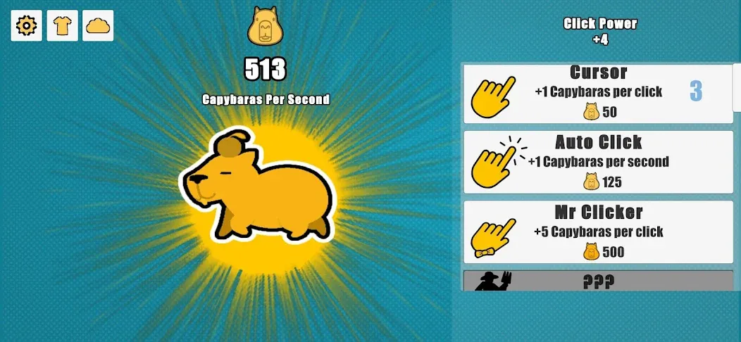 Скачать взломанную Capybara Clicker — Много денег — скриншот 1