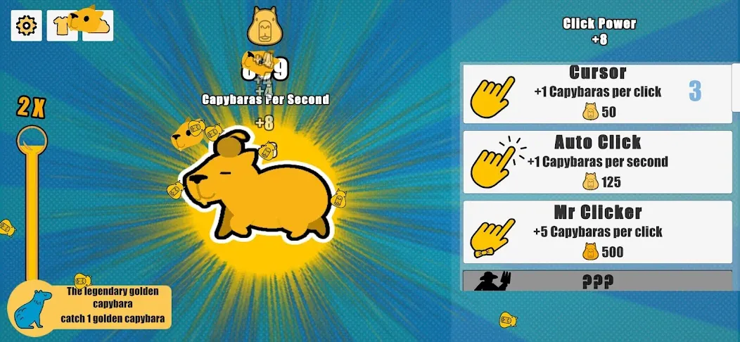 Скачать взломанную Capybara Clicker — Много денег — скриншот 2