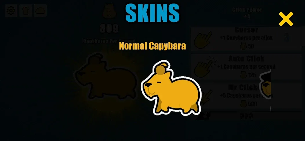 Скачать взломанную Capybara Clicker — Много денег — скриншот 3
