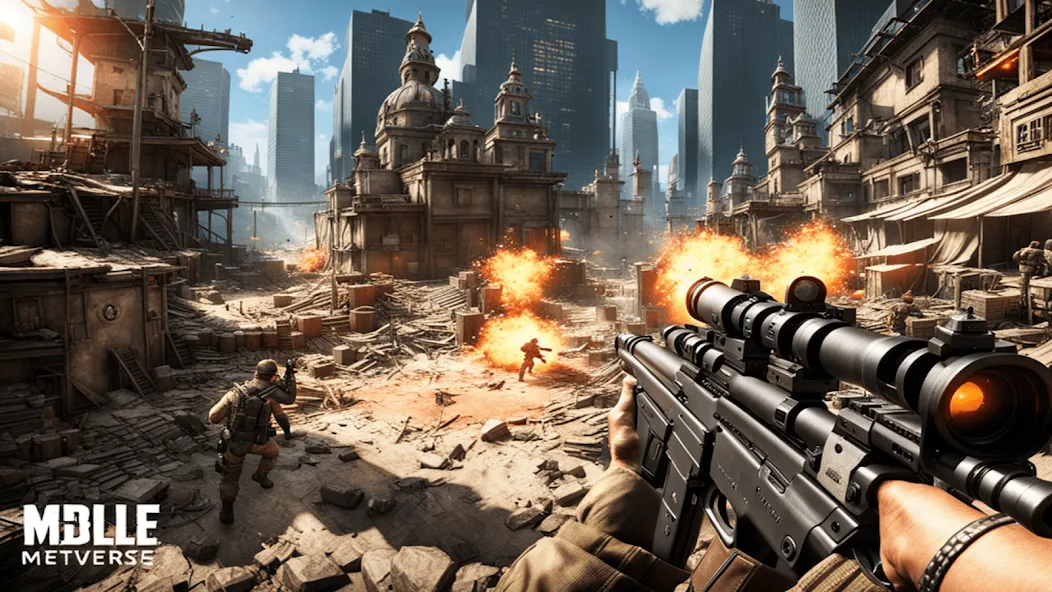Скачать FPS Commando Shooting Games 3D на Андроид — Бесконечные патроны и бессмертие — скриншот 1