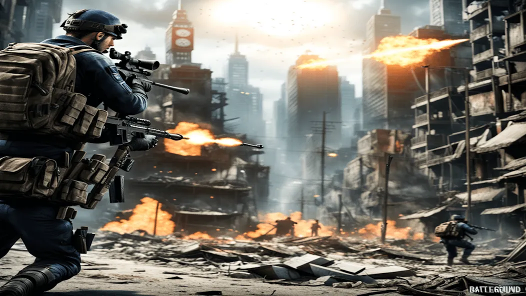 Скачать FPS Commando Shooting Games 3D на Андроид — Бесконечные патроны и бессмертие — скриншот 5
