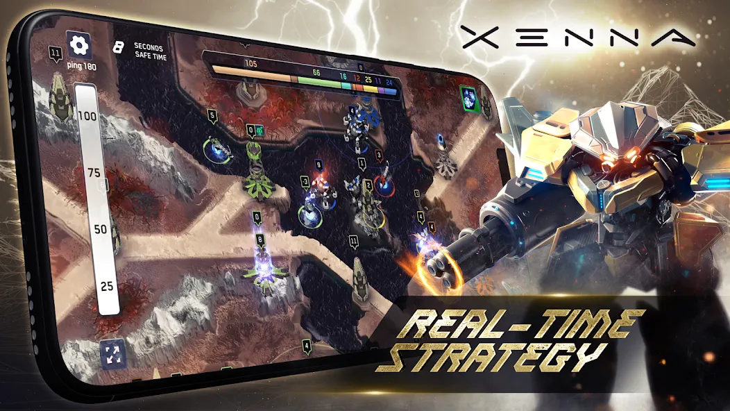 Скачать взломанную XENNA - MMO Real-time strategy — Много денег — скриншот 1
