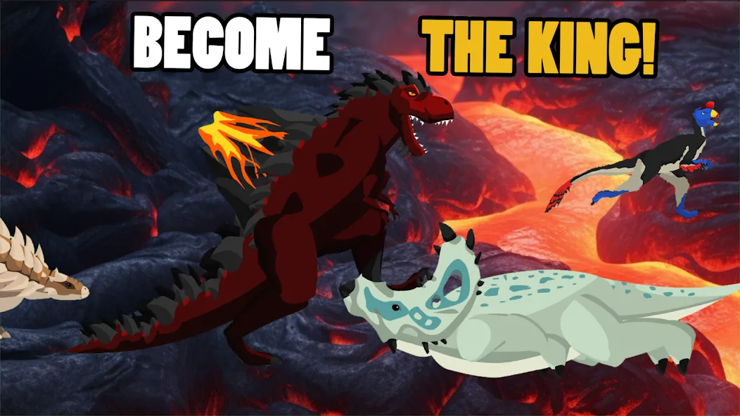 Скачать T-Rex Fights More Dinosaurs — Последняя версия (Много денег и бессмертие) — скриншот 4