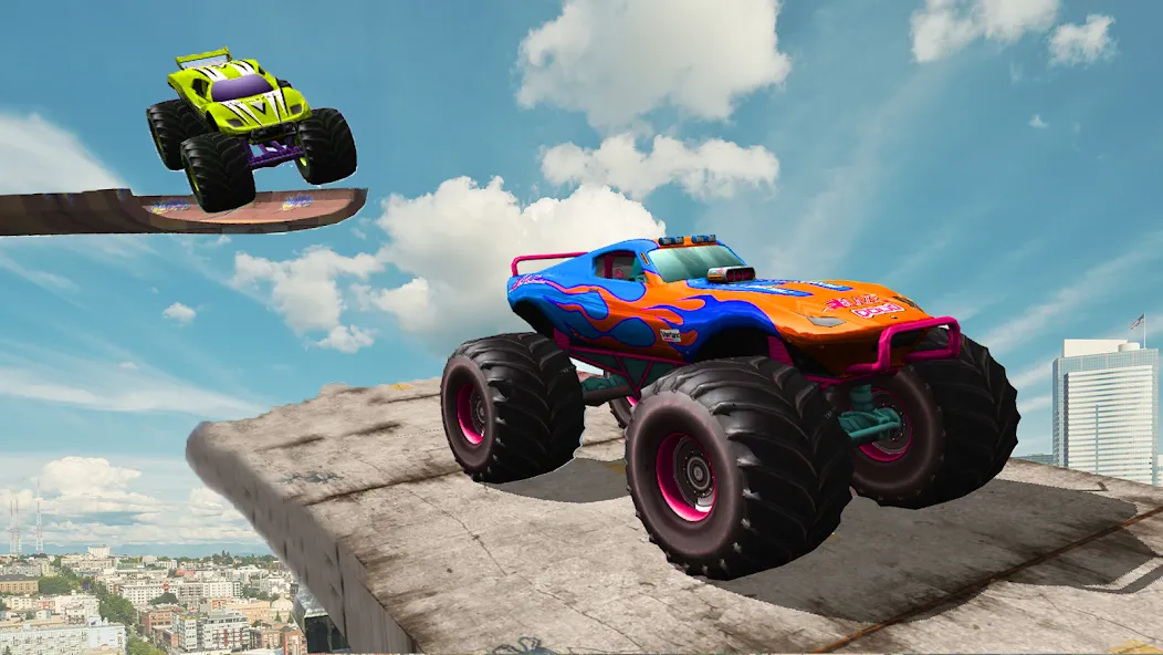 Скачать Monster Truck Car Game 3d на телефон — Много денег и все машины разблокированы — скриншот 1