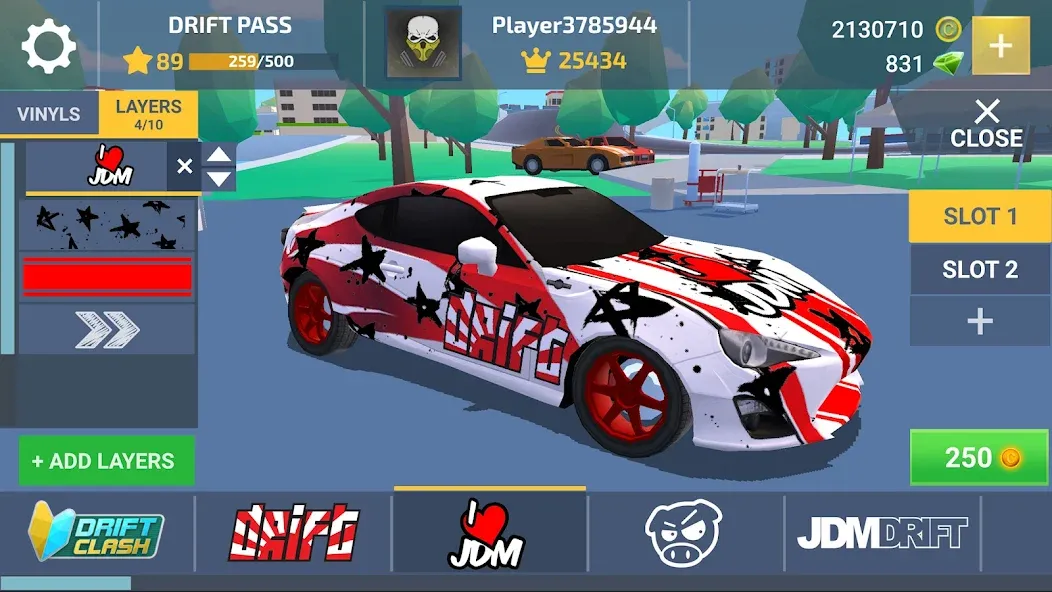 Взлом Drift Clash Online Racing — Много денег — скриншот 1