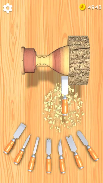 Скачать Wood Turning 3D - Carving Game на Андроид — Много денег — скриншот 2