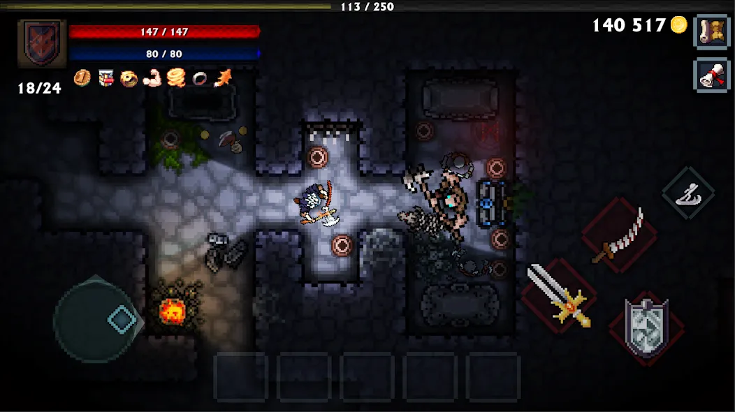 Pocket Rogues MOD APK на Android — Много денег и кристаллов — скриншот 4