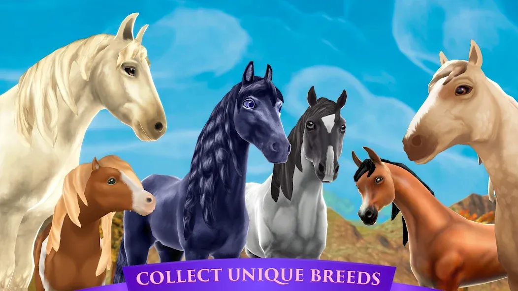 Скачать Horse Riding Tales - Wild Pony на Android — Много денег и бесконечная выносливость — скриншот 1