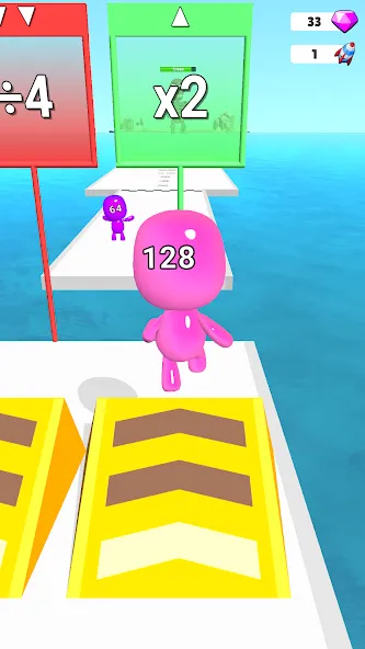 Man Runner 2048: Run and Merge — Много денег — скриншот 2