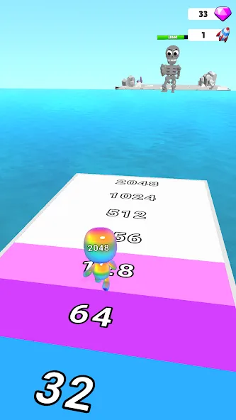 Man Runner 2048: Run and Merge — Много денег — скриншот 3