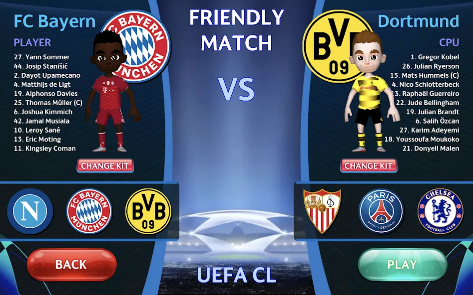 Скачать Champions League - UEFA Game — Последняя версия (Много денег) — скриншот 1