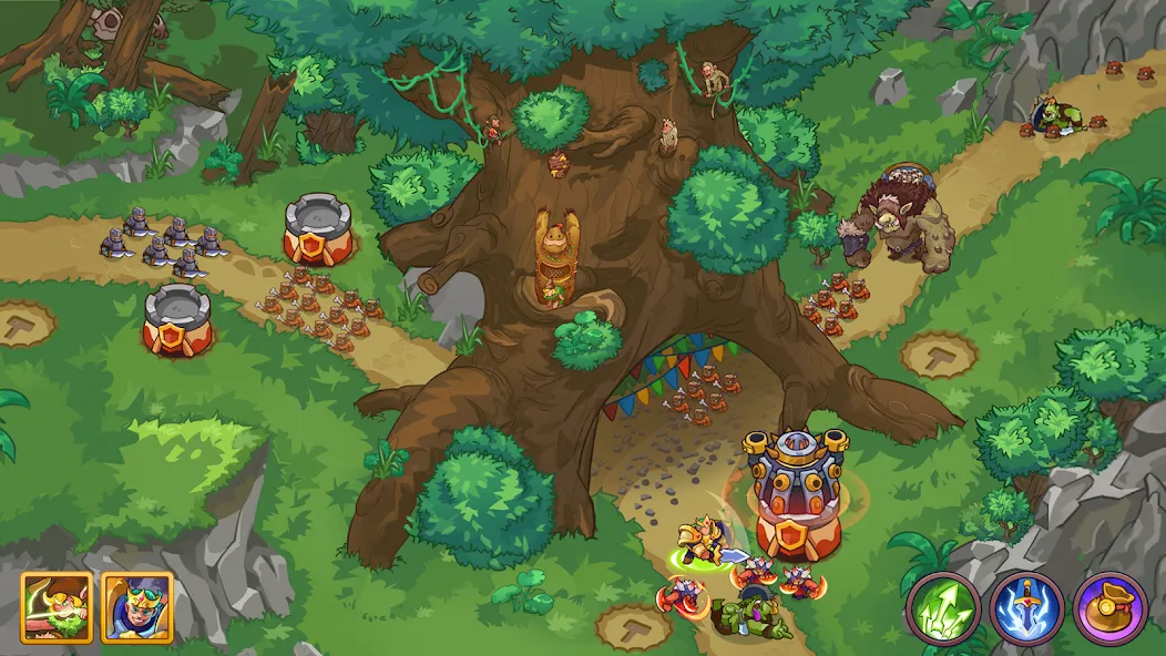 Взломанная King of Defense 2: Epic TD на Андроид — Много денег и кристаллов — скриншот 2