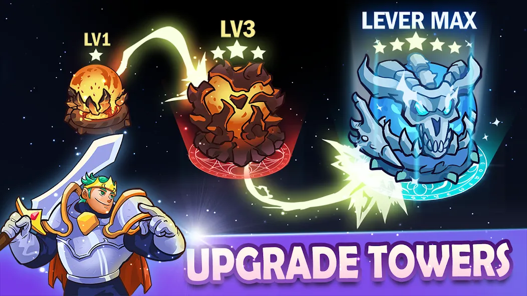 Взломанная King of Defense 2: Epic TD на Андроид — Много денег и кристаллов — скриншот 4