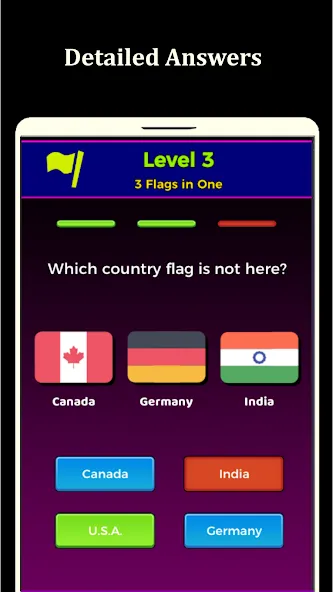 Взломанная World Flags Quiz Game на Андроид — Все уровни открыты — скриншот 2