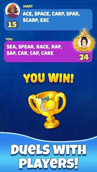 Скачать Gold for words: anagram games (Мод: Все уровни открыты) на Андроид — скриншот 2