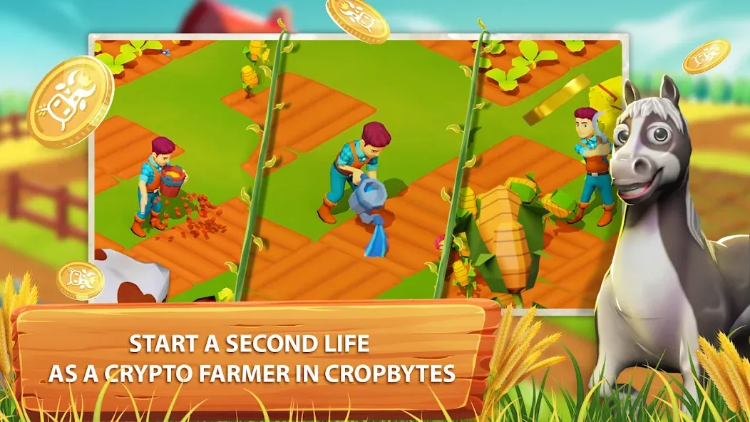 Скачать CropBytes: A Crypto Farm Game — Модификация Много денег — скриншот 1