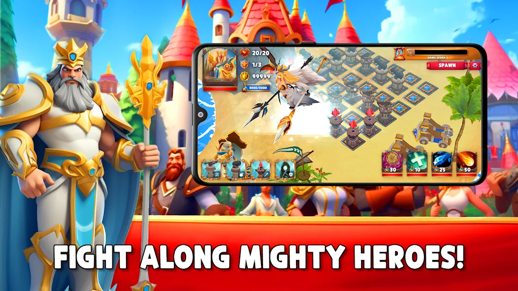 Взломанная Gaiarus: TD Battles & Heroes на Андроид — Много денег — скриншот 3