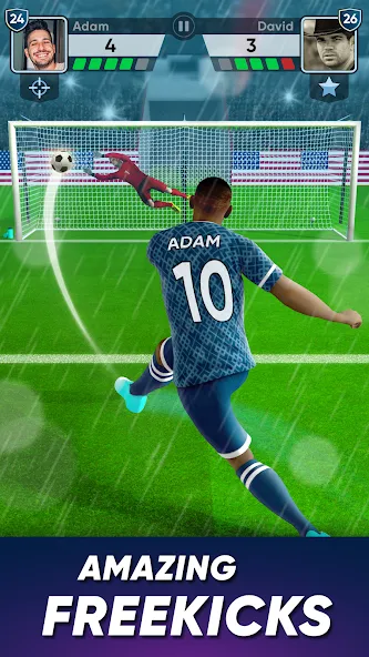 Скачать SOCCER Kicks - Stars Strike 24 (Мод: Много денег) на Андроид — скриншот 2