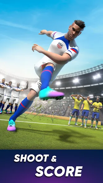 Скачать SOCCER Kicks - Stars Strike 24 (Мод: Много денег) на Андроид — скриншот 5