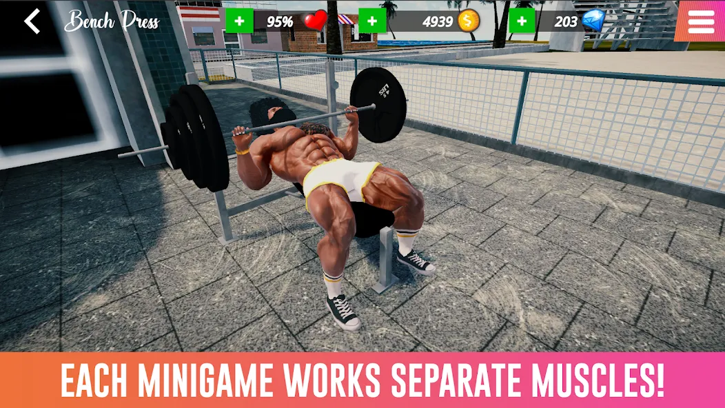 Iron Muscle IV - GYM simulator (Мод Много денег) — скриншот 3