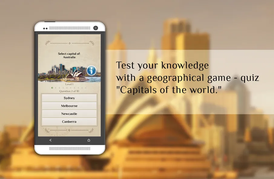 Взломанная Quiz-Capitals of the world на Андроид — Все уровни открыты и без рекламы — скриншот 2