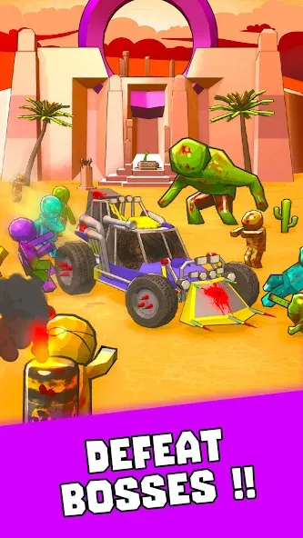 Tires & Fires: Zombie Survival на Андроид — Много денег и бессмертие — скриншот 2