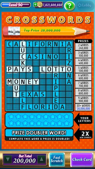 Взломанная Scratch Off Lottery Casino на Андроид — Много денег и без рекламы — скриншот 5