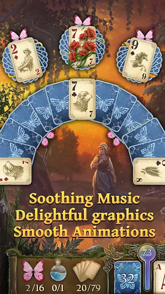 Скачать Solitaire Fairytale (Мод: Много золота и подсказок) на Андроид — скриншот 5