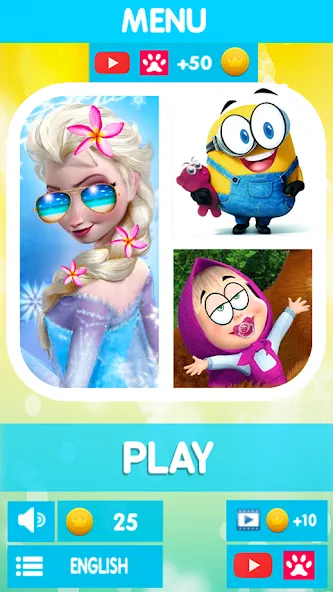Скачать взлом Cartoon Quiz на Андроид — Все подсказки открыты — скриншот 1 Скачать взлом Cartoon Quiz на Андроид — Все подсказки открыты — скриншот 1