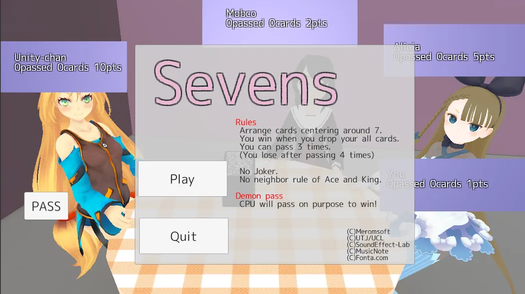 Скачать Sevens card game на телефон — Все открыто — скриншот 1