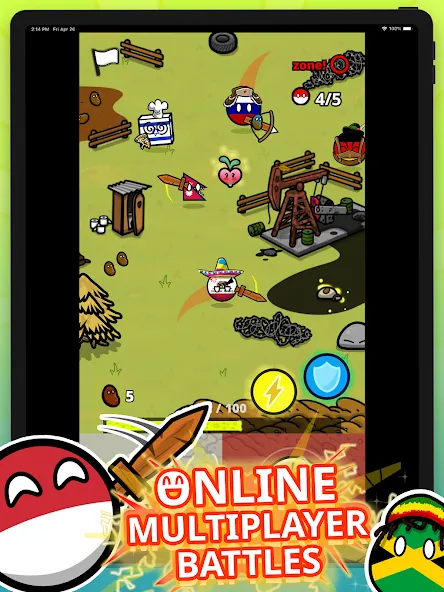 Скачать Countryball Potato Mayhem на Андроид — Много денег и без рекламы — скриншот 5
