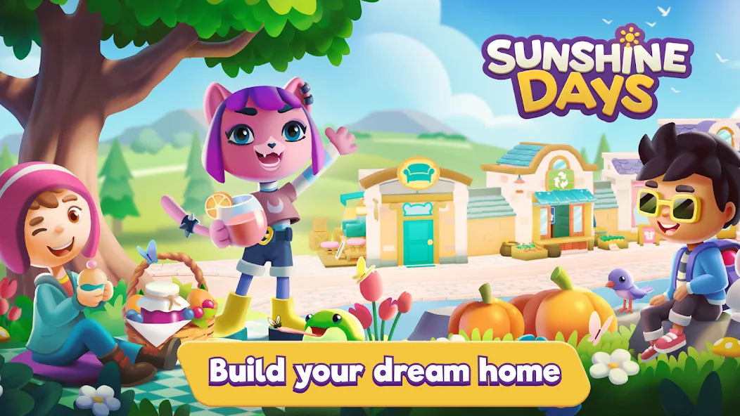 Скачать Sunshine Days - Build A Home — Модификация Много денег и ресурсов — скриншот 1