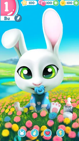 Скачать взломанную Bu Bunny - Cute pet care game — Много денег — скриншот 1 Скачать взломанную Bu Bunny - Cute pet care game — Много денег — скриншот 1