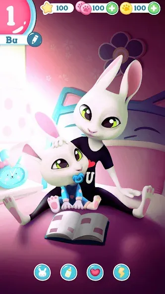 Скачать взломанную Bu Bunny - Cute pet care game — Много денег — скриншот 3 Скачать взломанную Bu Bunny - Cute pet care game — Много денег — скриншот 3