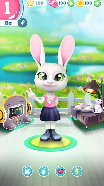 Скачать взломанную Bu Bunny - Cute pet care game — Много денег — скриншот 4 Скачать взломанную Bu Bunny - Cute pet care game — Много денег — скриншот 4