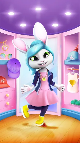 Скачать взломанную Bu Bunny - Cute pet care game — Много денег — скриншот 5