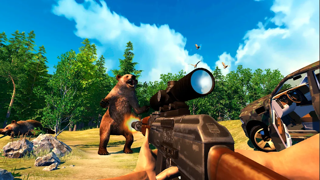 Скачать взлом Hunting Simulator 4x4 на Андроид — Много денег — скриншот 2